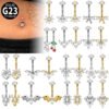 Titanium Metal Scorpion Bat Belly Button Piercing Belly Button Ring Zircon Cherry Multiple Horse Eye Flower Inner Tooth Belly Button Stud Body Piercing Jewelry Accessories