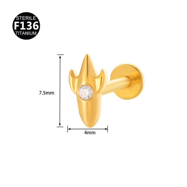 Fresh Titanium Alloy Piercing Jewelry Star Moon Butterfly Geometric Pattern Fashionable Unisex Lip Stud Ear Bone Stud