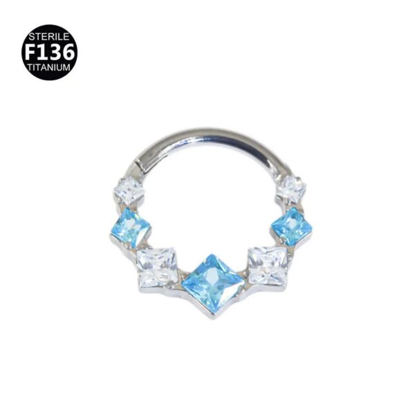 picture_f2d18446-f5ed-4c3f-9119-27399b7223f9(3) Titanium Alloy Square Color Spliced Zircon Nose Ring Nasal Septum Piercing Jewelry For Men And Women Suitable For Wedding And Birthday
