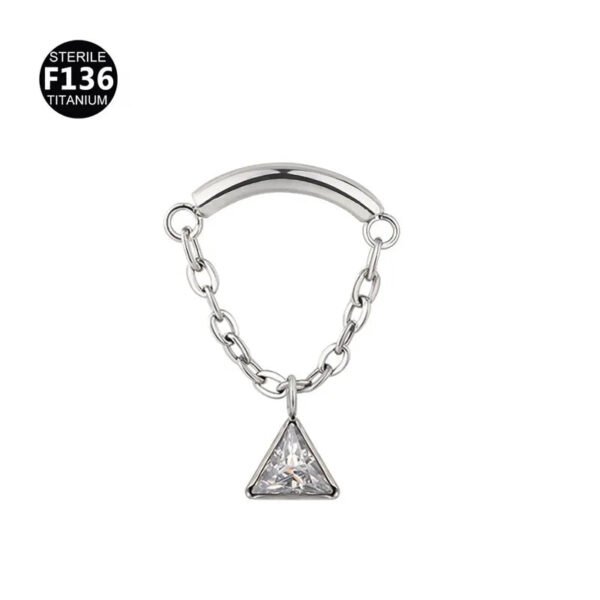 F136 Titanium, Alloy, Hidden Helix, Chain, Pendant, 0.9, Piercing Jewellery, Ear Cartridge, Stud, Lip, Vertical Labret, Flat Back, Drop, Earring, Unisex, Flower, Triangle.