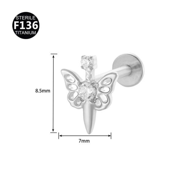 Fresh Titanium Alloy Piercing Jewelry Star Moon Butterfly Geometric Pattern Fashionable Unisex Lip Stud Ear Bone Stud