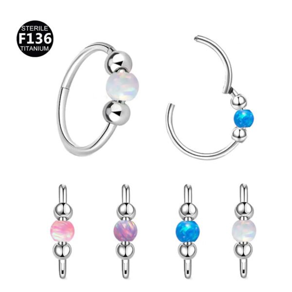 F136 Titanium Alloy, Ear, Ring, Stud, 1.0x8mm, Closed Loop, Nose, Septum, Clicker.