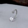 G23 Titanium Lip Studs 5A Grade Zircon C-Shaped Cochlea Screw F136 Internal Thread Horse Hoof Ring Nose Ring C Ring U-Shaped Lip Ring