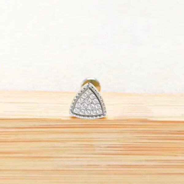 F136 Titanium Alloy Square Colorful Zirconia Pendant Exquisite Ear Bone Studs Piercing Jewelry Factory Geometric Pattern Unisex