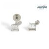 F136 Titanium Round Bottom Square Sugar Super Shiny 5A Zircon G23 Titanium Alloy Body Piercing Ear Bone Nail Jewelry Head
