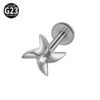 G23 Titanium Trendy Tulip Gold Steel Color Flat Back Pierced Earrings Butterfly Windmill Inlaid Zircon Elegant Romantic Jewelry Lip Stud Earrings