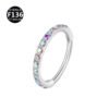New F136 Titanium Green Stone Thin Rod 0.8/1.0 6-12mm Inner Diameter Nose Ring Ear Hoop Lip Ring Geometric Pattern Unisex
