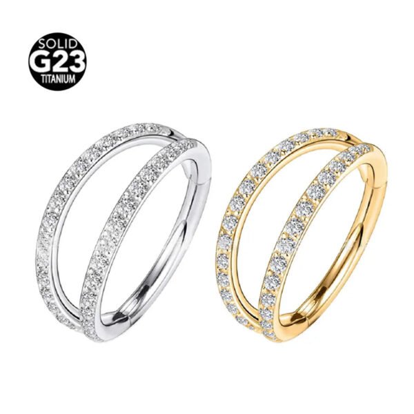 Titanium Alloy Nose Ring Earring With Embedded Zirconia Inner Diameter 6/8/10/12mm Unisex Geometric Pattern Wedding Birthday Jewelry