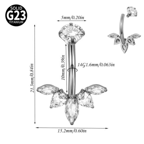 Titanium Metal Scorpion Bat Belly Button Piercing Belly Button Ring Zircon Cherry Multiple Horse Eye Flower Inner Tooth Belly Button Stud Body Piercing Jewelry Accessories