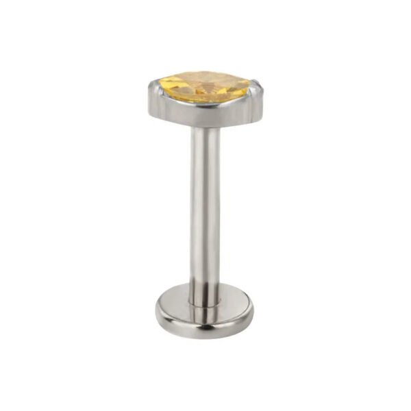 G23 Titanium Horse Ear, Cartridge, Lip, Stud, Geometric, Dainty, Zirconia, Colourful, Simple, Elegant, Vertical Labret, Internal Screw,