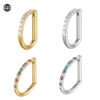 Titanium Alloy D-Shaped Nose Ring Ear Cuff 8/10mm Inner Diameter Piercing Jewelry Simple Classic Style For Men And Women