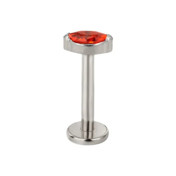 G23 Titanium Horse Ear, Cartridge, Lip, Stud, Geometric, Dainty, Zirconia, Colourful, Simple, Elegant, Vertical Labret, Internal Screw,