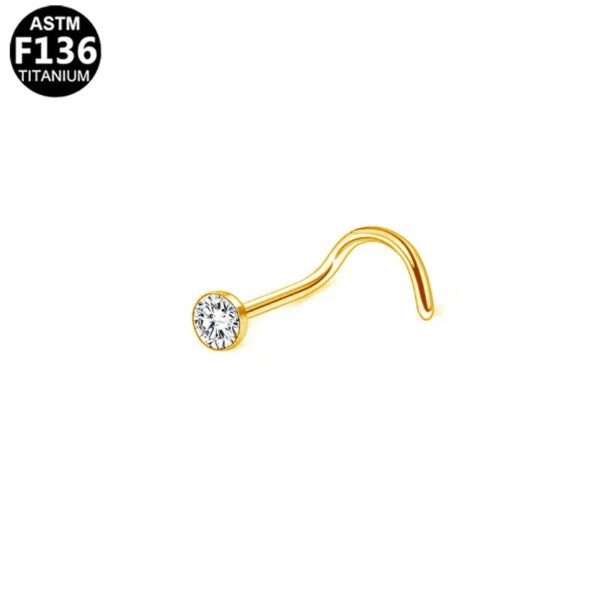 Classic Titanium Alloy Nose Studs Zirconia S Rod Piercing Jewelry Style Ball Pattern Universal Plating