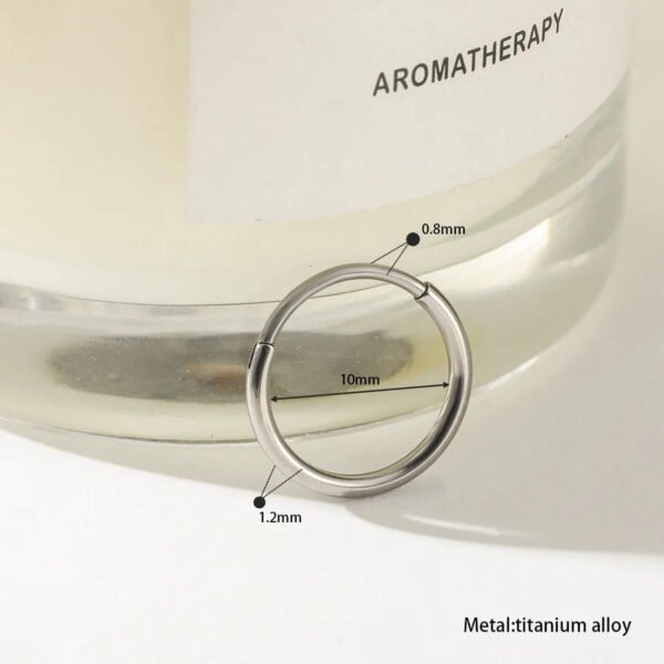 Titanium Alloy, 18k Gold Plated, Geometric Pattern, Nose, Ear, Ring, Hoop, Piercing, Small, Neat, Section, Earring, Dainty