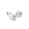 New G23 Titanium Waterdrop Lip Stud Earrings Flat Bottom Inner Spiral Piercing Bone Studs Zircon Embedded Luxury Heart Ear Jewelry