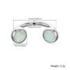 G23 Titanium Lip Studs 16G Internal Thread C-Shape, Nose Ring, Opal, Eyebrow Piercing, Ear Cartridge