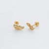 Trendy Women's High-End Gold Plated Titanium Steel Screw Back Earrings Pearl Colorful Diamond Butterfly Ear Studs Ins Style