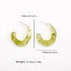 1pair Fresh Resin C-shaped Earrings Set Multi-color Design Daily Commuting Style Eye-catching Ear Accessories