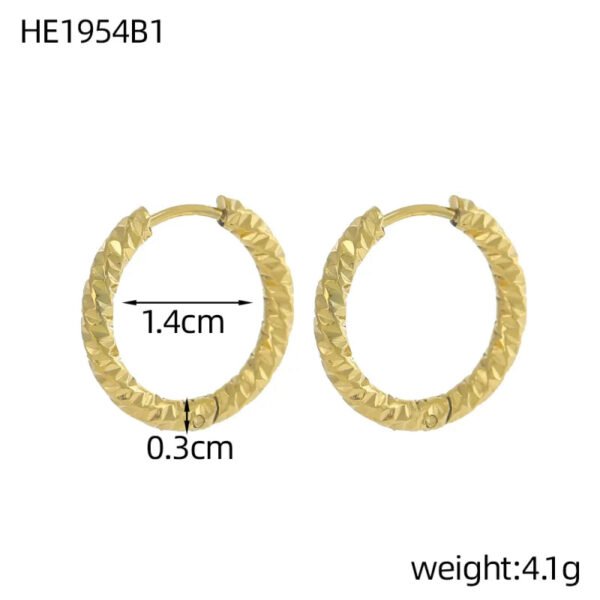 Versatile Fashion Exquisite Simple Daily Light Luxury Niche High-End Plain Hoop Titanium Steel Vacuum Electroplated Earrings