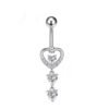 G23 Titanium, Belly Bar, White Gold Plated, Heart, Flower, Butterfly, Dangle, Navel, Barbell, Elegant, Banana Bar