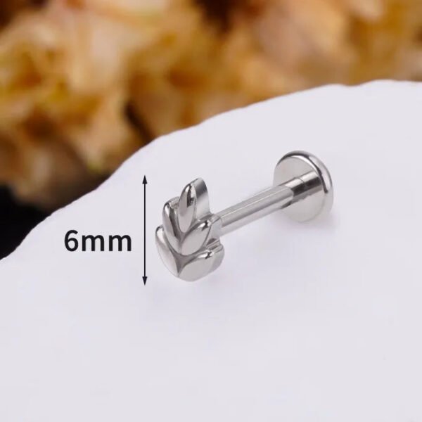 picture_fe8f9a26-b248-4ec9-a77c-4449f64d6c30(2) G23 Titanium Snake-Shape Butterfly Earrings Fashionable Retro Polished Steel Color Lip Studs Unisex Simple Design Ear Jewelry