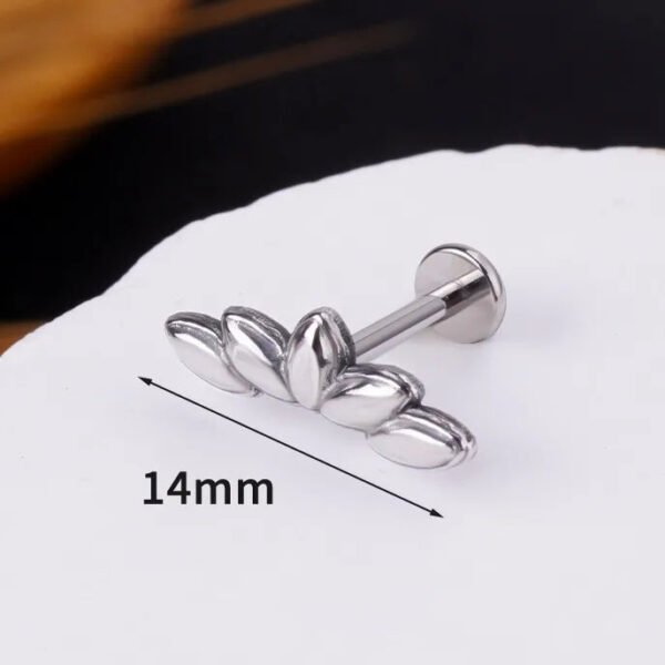 picture_ffb85c34-e012-4a69-86c1-ad489180d21e(2) G23 Titanium Snake-Shape Butterfly Earrings Fashionable Retro Polished Steel Color Lip Studs Unisex Simple Design Ear Jewelry